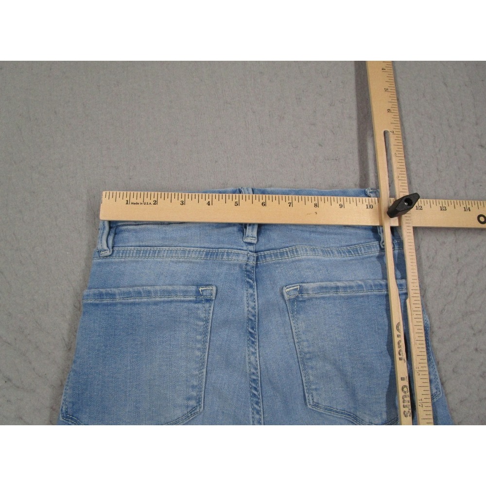 FRAME Le Super High Mini Boot Jeans Light Wash Blue Side Slit Size 23 - Picture 9 of 14